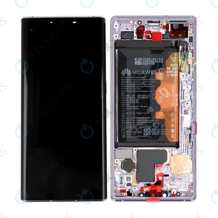 Huawei Mate 30 Pro - LCD Displej + Dotykové Sklo + Rám + Batéria (Space Silver) - 02353EQX, 02353HJH