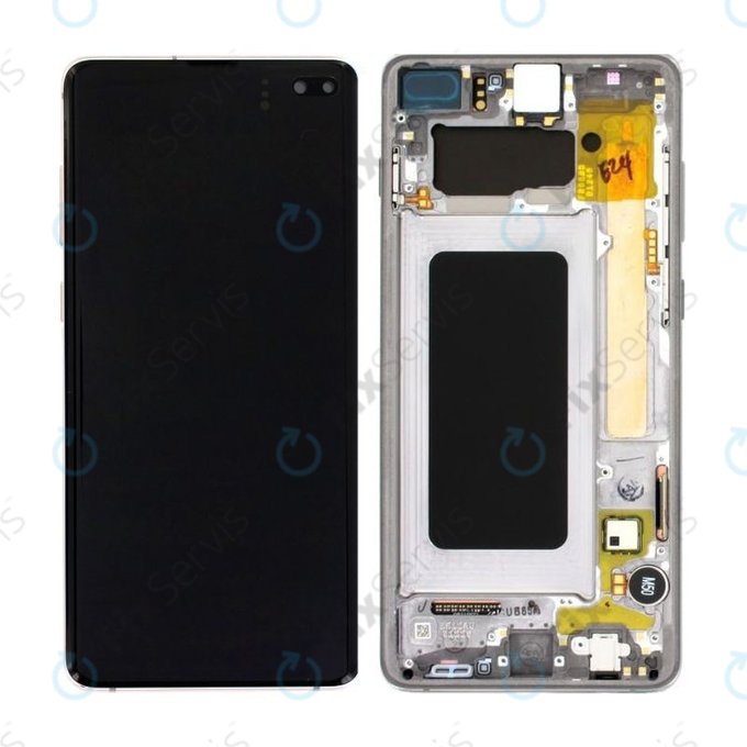 Samsung Galaxy S10 Plus G975F - LCD Displej + Dotykové Sklo + Rám (Prism Black) - GH82-18849A, GH82-18857A, GH82-18834A Genuine Service Pack