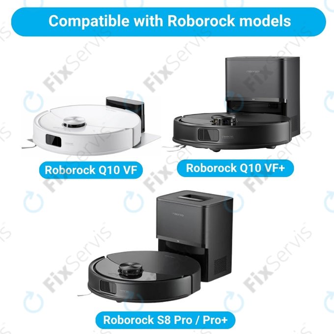 Sada náhradných dielov pre Xiaomi Roborock Q10 VF, Q10 VF+, S8 Pro, S8 Pro Plus (1x Hlavná kefa, 2x Filter, 2x Bočná kefa, 2x Mopovacia utierka, 2x Prachové vrecko)