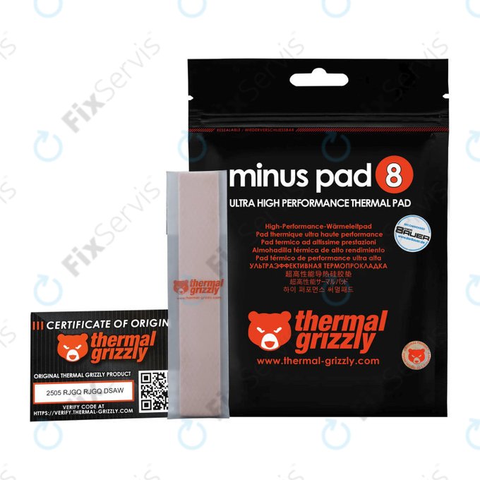 Teplovodivá podložka 120x20x1,5mm, Thermal Grizzly Minus Pad 8, 1ks