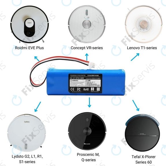 Xiaomi Roidmi EVE Plus, Viomi, Lydsto, Proscenic, Tefal - Batéria XJT-2P4S-5200 Li-Ion 14.4V 5200mAh