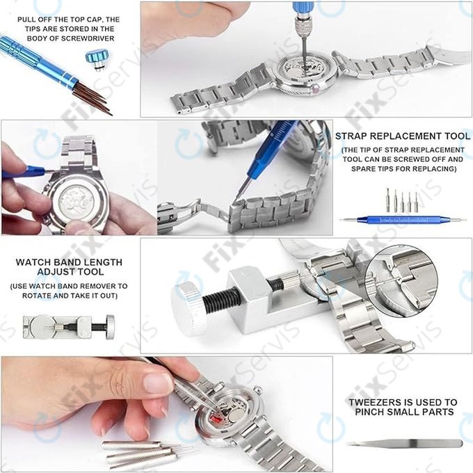 Sada hodinárskych nástrojov na opravu hodiniek - 185ks