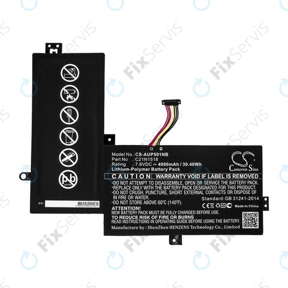 Batéria pre Asus VivoBook Flip TP501, TP501UA, 4000mAh, Li-Pol, 7.6V, C21N1518, HQ
