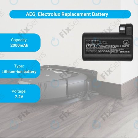 AEG RX-series, Electrolux E, P-series - Batéria S91-0400410-SU2, OSBP72LI, OSBP72LI25 Li-Ion 7.2V 3400mAh HQ