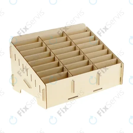 Univerzálny drevený stojan / organizér pre telefóny s 24 priehradkami