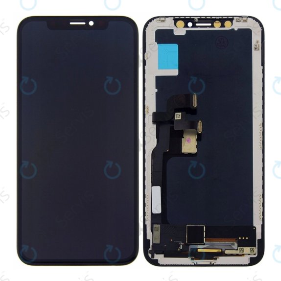 Displej Hard OLED pre iPhone X, Dotykové sklo s rámom, FixPremium
