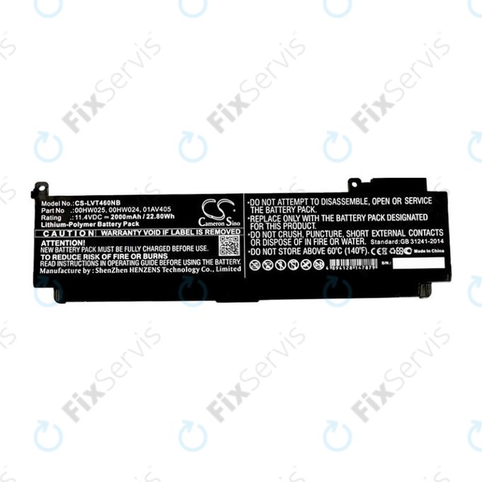 Batéria pre Lenovo ThinkPad T460S, T470S, 2000mAh, Li-Pol, 11.4V, 00HW025, HQ