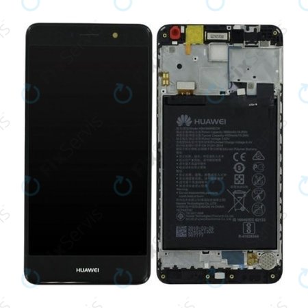 Huawei Y7 Dual - LCD Displej + Dotykové Sklo + Rám + Batéria 4000mAh (Grey) - 02351HSB