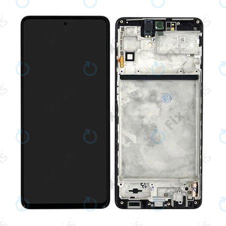 Samsung Galaxy M53 5G M536B - LCD Displej + Dotykové Sklo + Rám (Black) - GH82-28812A, GH82-28895A Genuine Service Pack