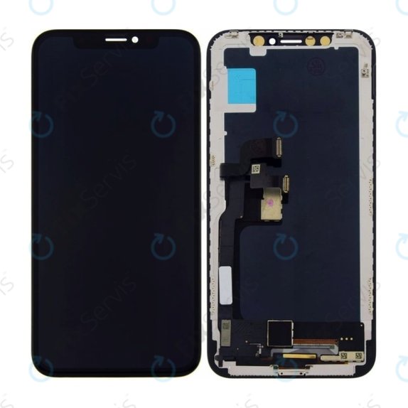 Displej In-Cell pre iPhone X, Dotykové sklo s rámom, FixPremium