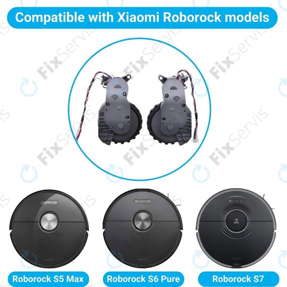 Xiaomi Roborock S5 Max, S6 Pure, S7 - Ľavé a Pravé Koleso s Motorčekom (Šedé)