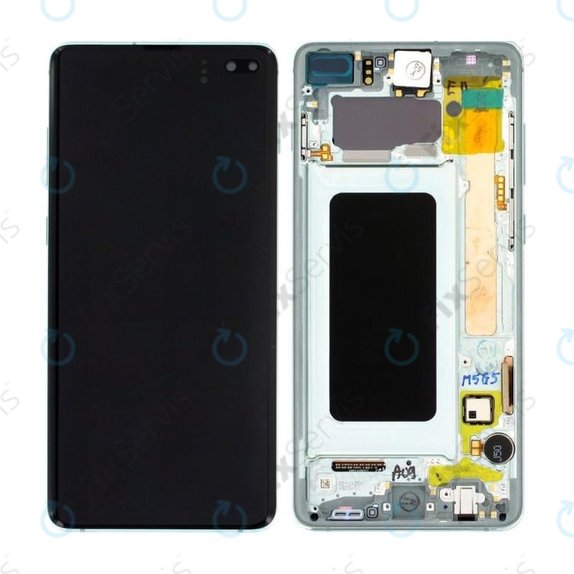Samsung Galaxy S10 Plus G975F - LCD Displej + Dotykové Sklo + Rám (Prism Green) - GH82-18849E, GH82-18834E, GH82-18857E Genuine Service Pack