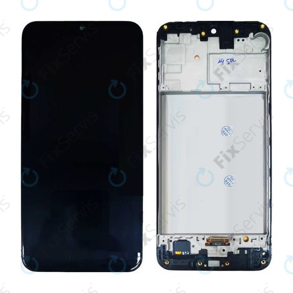 Samsung Galaxy M21 M215F - LCD Displej + Dotykové Sklo + Rám (Black) TFT