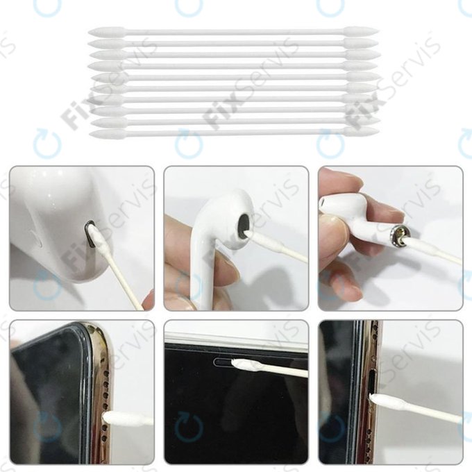Vatové Tampóny na Čistenie Telefónov a Slúchadiel (25ks)