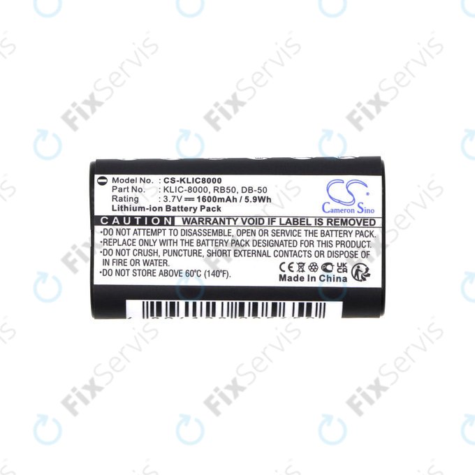 Batéria pre Jay-Tech Jay-Cam I4800, Kodak Easyshare Z1012, 1600mAh, Li-Ion, 3.7V, KLIC-8000, HQ