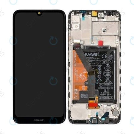 Huawei Y6s - LCD Displej + Dotykové Sklo + Rám + Batéria (Starry Black) - 02353JJV Genuine Service Pack