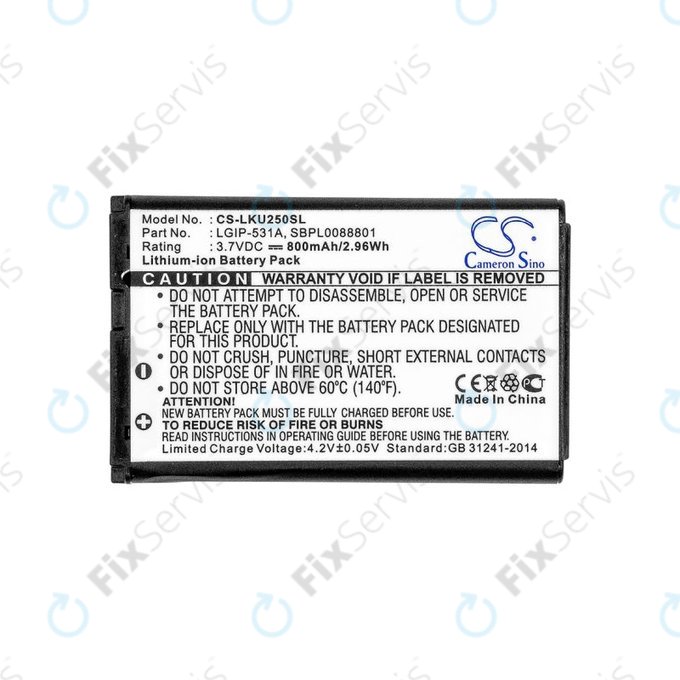 Batéria pre LG T500, 800mAh, Li-Ion, 3.7V, LGIP-531A, HQ