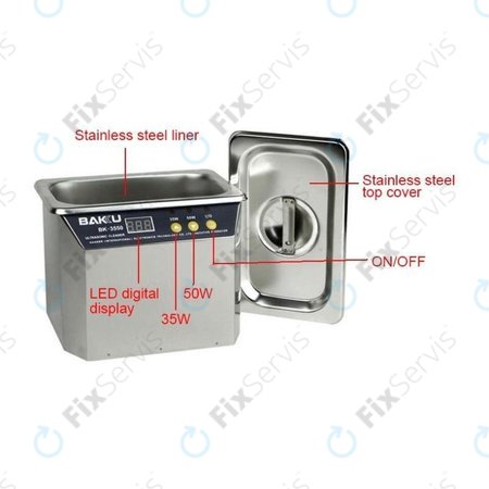 Baku BK-3550 - Ultrazvuková Čisticka z Nerez Oceli - 0.5L