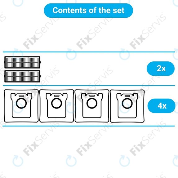 Sada náhradných dielov pre BOSCH GAS 25 (2x Filter, 4x Prachové vrecko)
