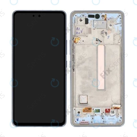 Samsung Galaxy A53 5G A536B - LCD Displej + Dotykové Sklo + Rám (Awesome Blue) - GH82-28024C, GH82-28025C Genuine Service Pack