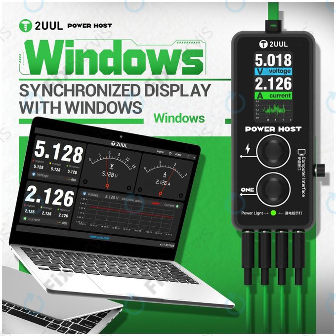 Digitálny USB-C tester napätia a prúdu (Power Host), 2UUL PW15