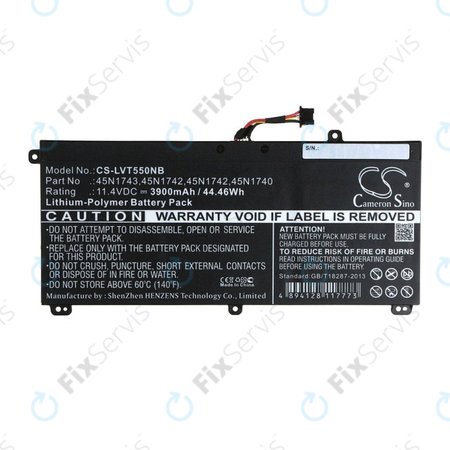 Batéria pre Lenovo ThinkPad T550, T560, W550, 3900mAh, Li-Pol, 11.4V, 45N1743, HQ