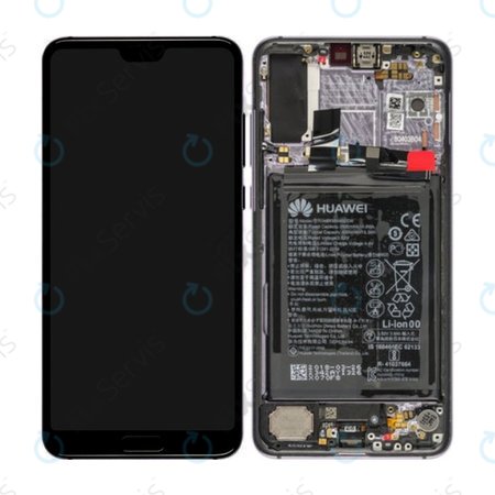 Huawei P20 Pro CLT-L29, CLT-L09 - LCD Displej + Dotykové Sklo + Rám + Batéria (Twilight) - 02351WTU Genuine Service Pack