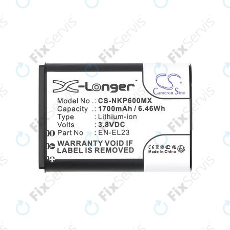 Batéria pre Nikon Coolpix, 1700mAh, Li-Ion, 3.8V, EN-EL23, HQ