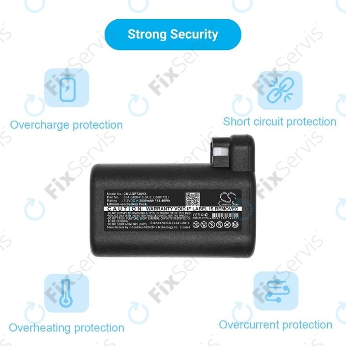 AEG RX-series, Electrolux E, P-series - Batéria S91-0400410-SU2, OSBP72LI, OSBP72LI25 Li-Ion 7.2V 2000mAh HQ