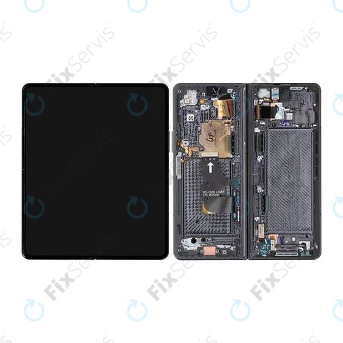 Samsung Galaxy Z Fold 4 F936B - LCD Displej + Dotykové Sklo + Rám (Phantom Black) - GH82-29461A, GH82-29462A Genuine Service Pack