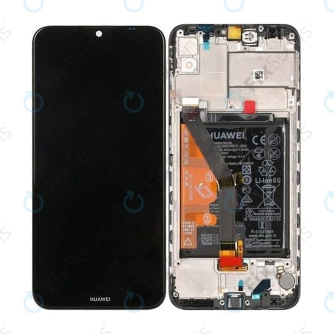 Huawei Y6 (2019) - LCD Displej + Dotykové Sklo + Rám + Batéria (Midnight Black) - 02352LVM, 02352LVN Genuine Service Pack