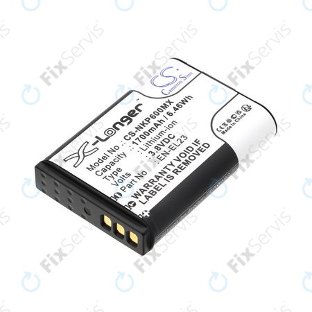 Batéria pre Nikon Coolpix, 1700mAh, Li-Ion, 3.8V, EN-EL23, HQ