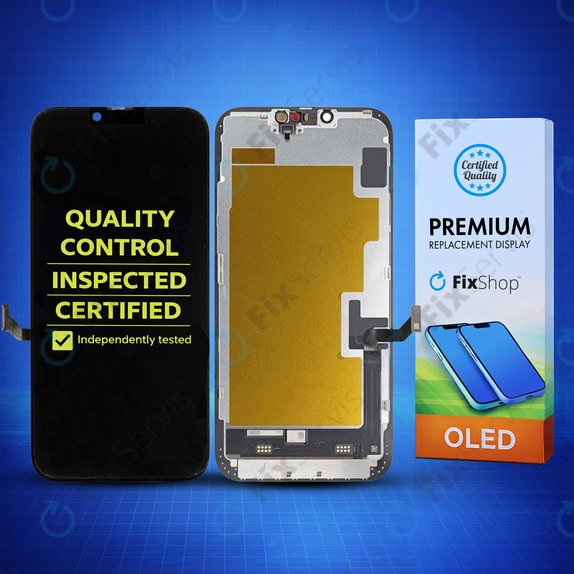 Displej Hard OLED pre iPhone 14 Plus, Dotykové sklo s rámom, FixPremium