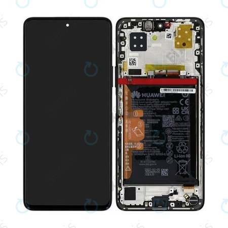 Huawei Nova 9 SE JLN-LX1 JLN-LX3 - LCD Displej + Dotykové Sklo + Rám + Batéria (Midnight Black) - 02354UVY Genuine Service Pack
