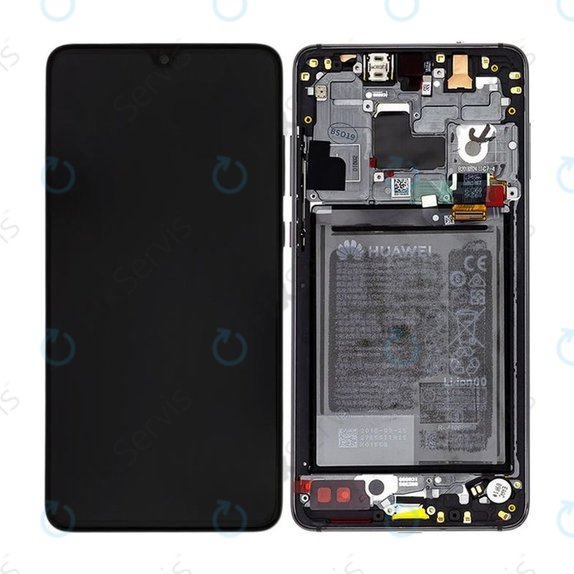 Huawei Mate 20 - LCD Displej + Dotykové Sklo + Rám + Batéria (Black) - 02352ETG Genuine Service Pack