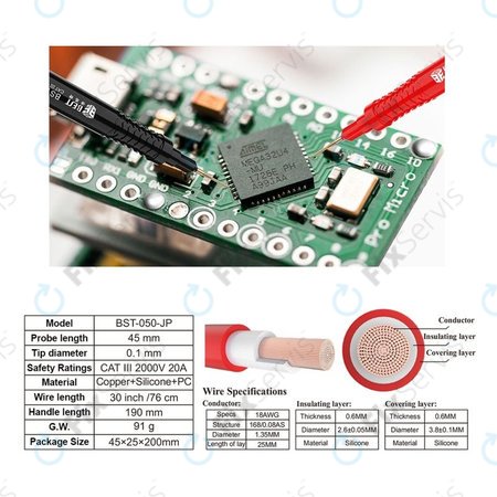 Best BST-050 - Dvojitý Testovací Kábel pre Multimeter (Supravodivý)