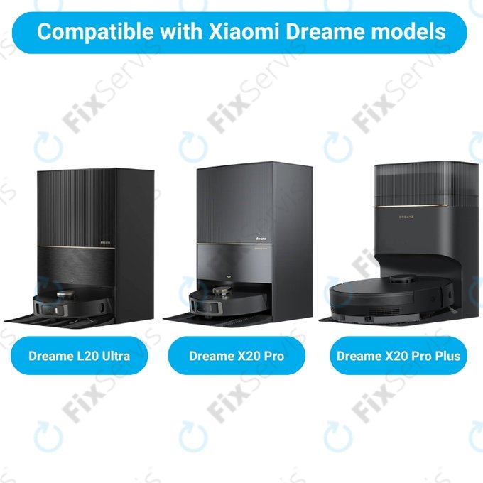 Sada náhradných dielov pre Xiaomi Dreame L20 Ultra, X20 Pro, X20 Pro Plus (1x Hlavná kefa, 2x Filter, 2x Bočná kefa - čierna)