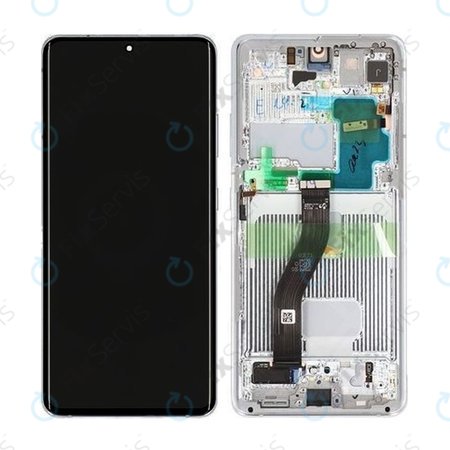 Samsung Galaxy S21 Ultra G998B - LCD Displej + Dotykové Sklo + Rám (Phantom Silver) - GH82-24589B, GH82-26035B, GH82-26036B Genuine Service Pack