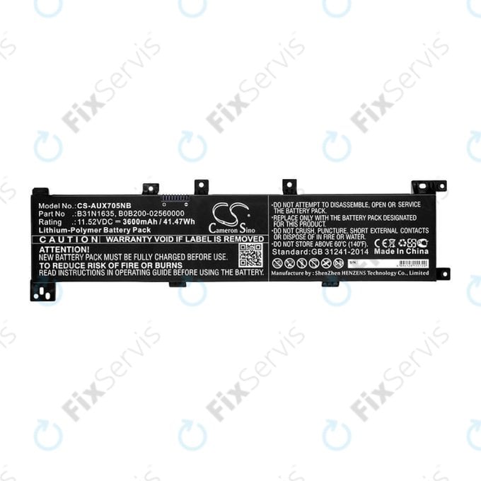 Batéria pre Asus A705QA, Asus F705MA-Bx030t, 3600mAh, Li-Pol, 11.52V, B31N1635, HQ