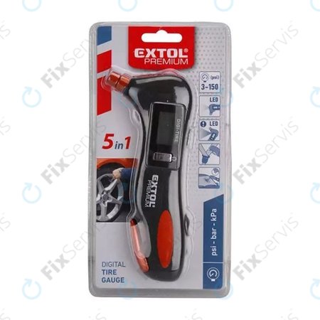 Extol Premium 8863050 Emergency - Merač Tlaku v Pneumatikách 5v1