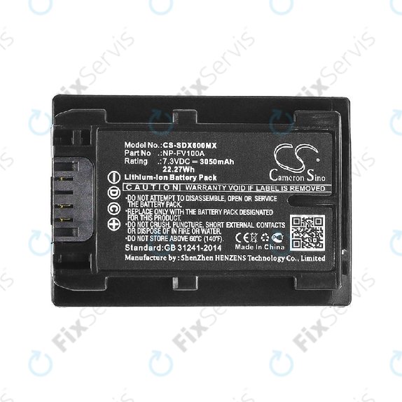 Batéria pre Sony Fdr-Ax33, Sony Fdr-Ax40, 3050mAh, Li-Ion, 7.3V, NP-FV100A, HQ