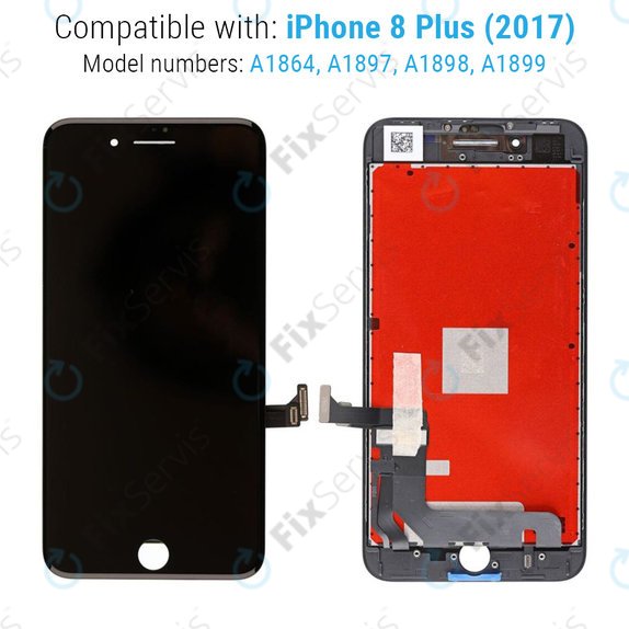 Apple iPhone 8 Plus - LCD Displej + Dotykové Sklo + Rám (Black) Refurbished PRO