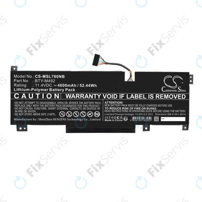 Batéria pre MSI Pulse GL76, Katana GF66, Bravo 15, Crosshair 17, 4600mAh, Li-Pol, 11.4V, BTY-M492, HQ