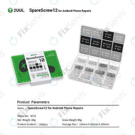 Sada Phillips skrutiek pre Android servisy, 2UUL SC12, 1200ks/balenie