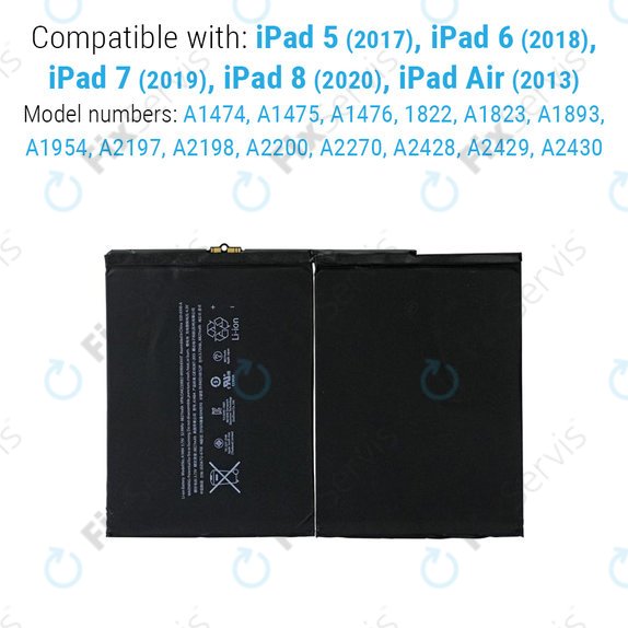 Batéria pre iPad Air, iPad (5th Gen 2017 - 9th Gen 2021), 8827mAh