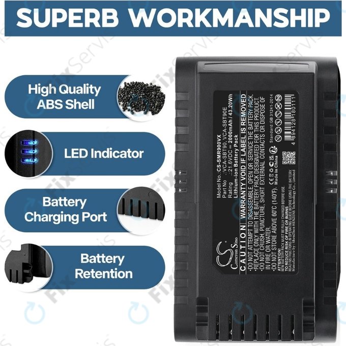 Samsung Jet 75, 75 Multi, 75 Premium, VS70, 90, VS9000 - Batéria VCA-SBT90, VCA-SBT90E, DJ96-00221A Li-Ion 21.6V 2000mAh HQ