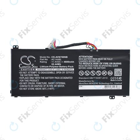 Batéria pre Acer Aspire Vn7, V15 Nitro, Spin 3, 4600mAh, Li-Pol, 11.4V, AC14A8L, HQ