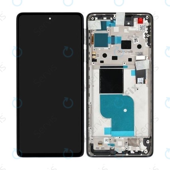 Motorola Edge 30 Pro XT2201 - LCD Displej + Dotykové Sklo + Rám (Black) - 5D68C20263, 5D68C20276 Genuine Service Pack
