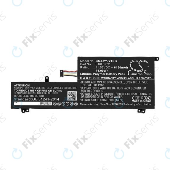 Batéria pre Lenovo Yoga 720-15, 6150mAh, Li-Pol, 11.56V, L16L6PC1, HQ