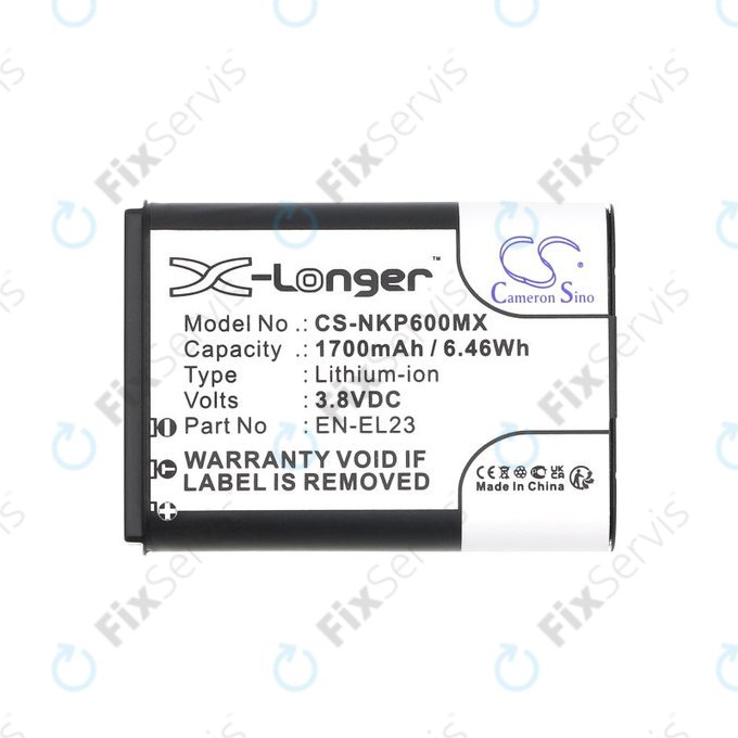 Batéria pre Nikon Coolpix, 1700mAh, Li-Ion, 3.8V, EN-EL23, HQ